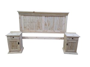 Rustic Headboard and Pedestals